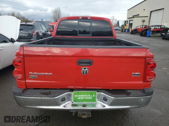 2005 Dodge Dakota Laramie with VIN 1D7HW58N65S227595, listed as a Copart auction lot 45540055 with 155,717 mi miles and Salvage Title. Bid and sale history available at DreamBid. Image 6.