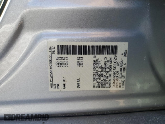 2023 Nissan Maxima Platinum with VIN 1N4AA6FVXPC501029, listed as a Copart auction lot 46480115 with 17,097 mi miles and Salvage title. Bid and sale history available at DreamBid. Image 13.