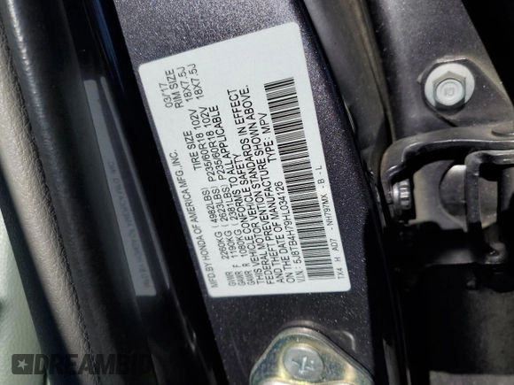 2017 Acura RDX w/Advance Pkg with VIN 5J8TB4H79HL034126, listed as a Copart auction lot 47357025 with 92,027 mi miles and Salvage Title. Bid and sale history available at carsss.com. Image 12.