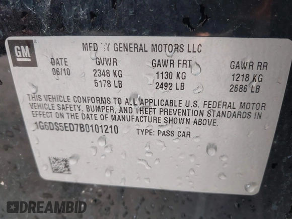 2011 Cadillac CTS Premium with VIN 1G6DS5ED7B0101210, listed as a IAAI auction lot 41802027 with 127,701 mi miles. Bid and sale history available at carsss.com. Image 9.
