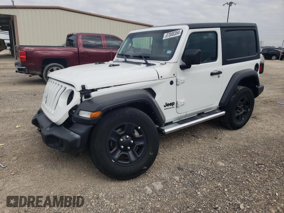 2022 Jeep Wrangler Sport S with VIN 1C4GJXAG2NW173555, listed as a Copart auction lot 87008354 with 28,932 mi miles and Salvage title. Bid and sale history available at DreamBid. Image 1.