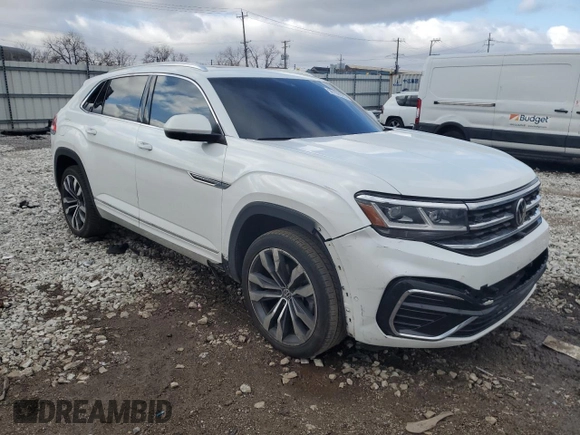 2023 Volkswagen Atlas SEL Premium R-Line with VIN 1V2FE2CAXPC200869, listed as a Copart auction lot 50109995 with 55,710 mi miles and Salvage title. Bid and sale history available at DreamBid. Image 4.