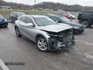 2018 Infiniti QX30 Luxury with VIN SJKCH5CP0JA057769, listed as a IAAI auction lot 41196301 with 75,261 mi miles and . Bid and sale history available at DreamBid. Image 1.