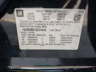2016 Chevrolet Silverado 1500 LT with VIN 1GCRCREC1GZ374418, listed as a IAAI auction lot 41767741 with 123,632 mi miles. Bid and sale history available at carsss.com. Image 9.