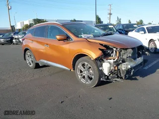 2015 Nissan Murano Platinum with VIN 5N1AZ2MH5FN251173, listed as a IAAI auction lot 41861521 with 91,435 mi miles. Bid and sale history available at carsss.com. Image 1.