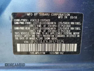 2018 Subaru Crosstrek Limited with VIN JF2GTAJC6JH323025, listed as a Copart auction lot 57063615 with 94,277 mi miles and Salvage title. Bid and sale history available at DreamBid. Image 13.