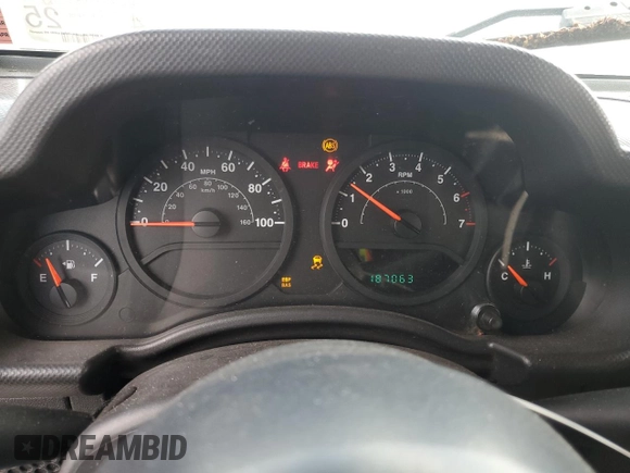 2007 Jeep Wrangler Unlimited X with VIN 1J4GA39177L178712, listed as a Copart auction lot 52965875 with 187,063 mi miles and Clean title. Bid and sale history available at DreamBid. Image 9.