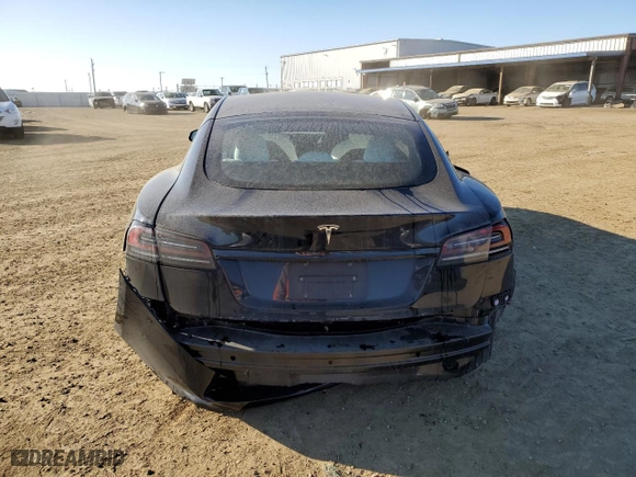 2023 Tesla Model S with VIN 5YJSA1E52PF499802, listed as a Copart auction lot 88585675 with 0 mi miles and Salvage Title. Bid and sale history available at carsss.com. Image 6.
