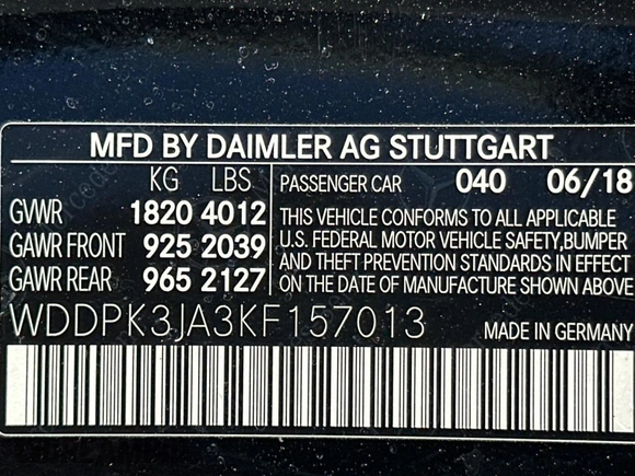 2019 Mercedes-Benz SLC 300 z VIN WDDPK3JA3KF157013, wystawiony jako Copart lot #49665085 z przebiegiem 37 588 mil mil oraz Szkoda całkowita • Salvage title. Historia ofert i sprzedaży dostępna na DreamBid. Obrazek 10.