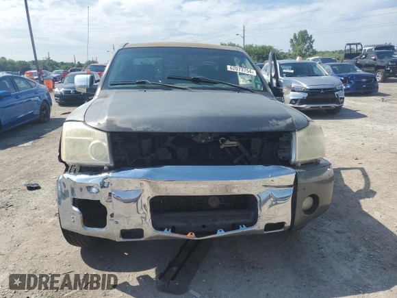 2005 Nissan Titan SE with VIN 1N6AA06A95N555523, listed as a Copart auction lot 62073754 with Not provided miles and Salvage title. Bid and sale history available at DreamBid. Image 6.