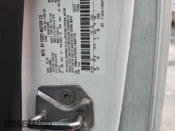 2020 Ford Transit Connect XL с VIN NM0LE7E25L1468772, выставлен на аукционе Copart как лот 64372685 с пробегом 104 508 миль миль и Чистый • Clean title. История ставок и продаж доступна на DreamBid. Изображение 14.