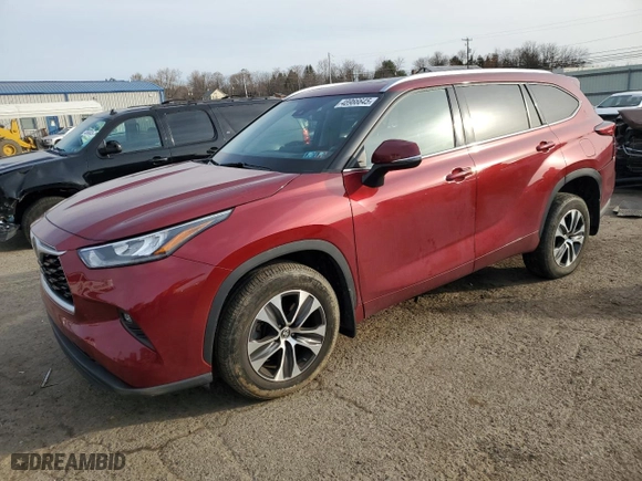 2020 Toyota Highlander XLE with VIN 5TDGZRBH7LS506678, listed as a Copart auction lot 48966645 with 73,176 mi miles and Salvage Title. Bid and sale history available at carsss.com. Image 1.