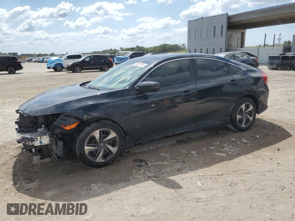 2020 Honda Civic LX with VIN 19XFC2F65LE019406, listed as a Copart auction lot 53337745 with 54,954 mi miles and Non Repairable. Bid and sale history available at DreamBid. Image 1.