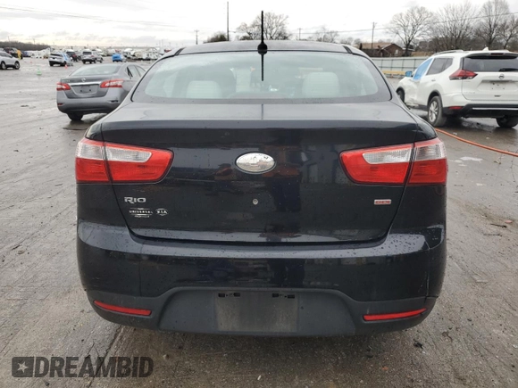2013 Kia Rio LX with VIN KNADM4A30D6293873, listed as a Copart auction lot 43334195 with 65,571 mi miles and Salvage Title. Bid and sale history available at DreamBid. Image 6.