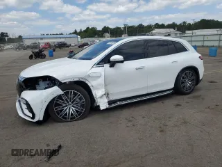 2023 Mercedes-Benz EQS with VIN 4JGDM2EB7PA017079, listed as a Copart auction lot 57424574 with 7,910 mi miles and Salvage Title. Bid and sale history available at carsss.com. Image 1.