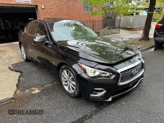 2020 Infiniti Q50 with VIN JN1EV7AR9LM252987, listed as a IAAI auction lot 42172320 with 55,119 mi miles and . Bid and sale history available at DreamBid. Image 1.