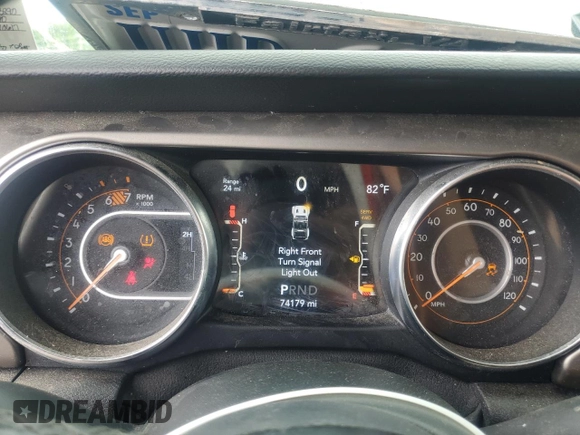 2020 Jeep Wrangler Sport S with VIN 1C4GJXAN7LW343890, listed as a Copart auction lot 63363335 with 74,179 mi miles and Salvage title. Bid and sale history available at DreamBid. Image 9.