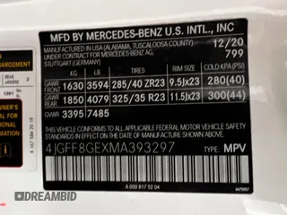 2021 Mercedes-Benz GLS 580 with VIN 4JGFF8GEXMA393297, listed as a Copart auction lot 66509815 with 30,008 mi miles and Clean title. Bid and sale history available at DreamBid. Image 10.