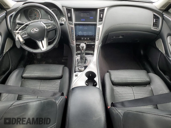 2018 Infiniti Q50 Luxe with VIN JN1EV7APXJM364158, listed as a Copart auction lot 60729825 with 88,018 mi miles and Salvage title. Bid and sale history available at DreamBid. Image 8.