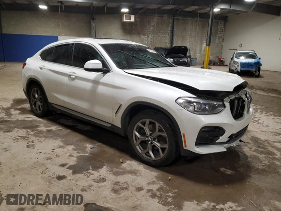 2020 BMW X4 xDrive30i with VIN 5UX2V1C0XLLZ32784, listed as a Copart auction lot 83619664 with Not provided miles and Salvage title. Bid and sale history available at DreamBid. Image 4.