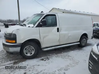 2021 GMC Savana Cargo Van with VIN 1GTW7AF78M1262297, listed as a Copart auction lot 41510995 with 0 mi miles and Salvage Title. Bid and sale history available at carsss.com. Image 1.
