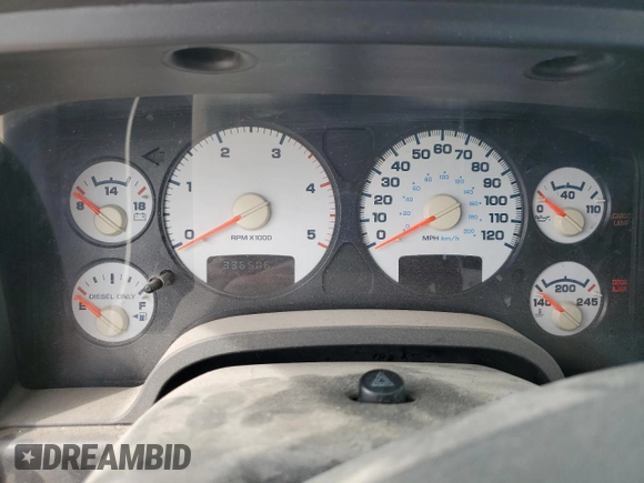 2005 Dodge 2500 SLT with VIN 3D7KS28C75G755894, listed as a Copart auction lot 53874865 with 336,506 mi miles and Salvage Title. Bid and sale history available at DreamBid. Image 9.