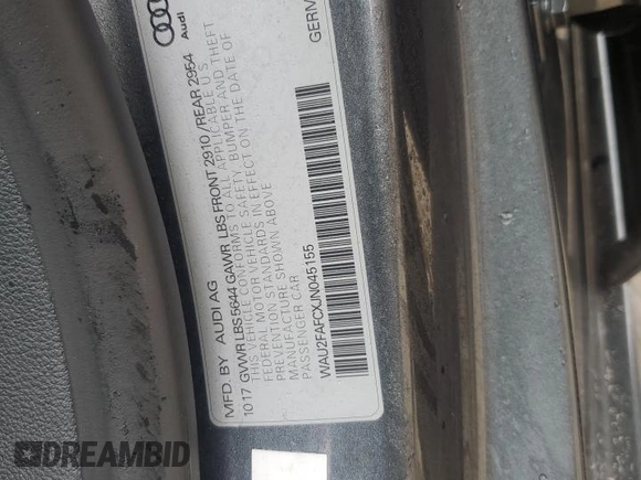 2018 Audi S7 Prestige z VIN WAU2FAFCXJN045155, wystawiony jako Copart lot #74590234 z przebiegiem Nie podano mil oraz Nie do naprawy • Non repairable. Historia ofert i sprzedaży dostępna na DreamBid. Obrazek 13.