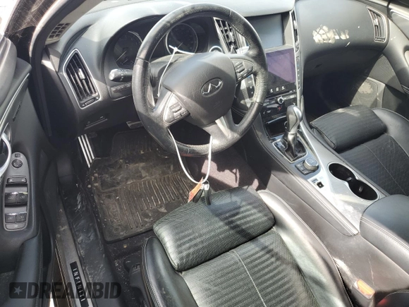 2016 Infiniti Q50 Red Sport 400 with VIN JN1FV7AR9GM451550, listed as a Copart auction lot 48861705 with 76,572 mi miles and Salvage Title. Bid and sale history available at DreamBid. Image 8.