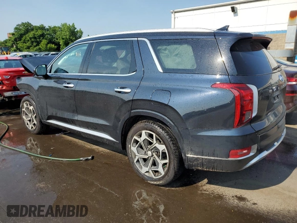 2021 Hyundai Palisade Calligraphy z VIN KM8R7DHE8MU174578, wystawiony jako Copart lot #59219254 z przebiegiem 54 823 mil mil oraz Szkoda całkowita • Salvage title. Historia ofert i sprzedaży dostępna na DreamBid. Obrazek 2.