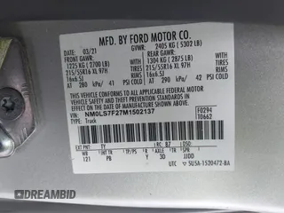 2021 Ford Transit Connect XLT z VIN NM0LS7F27M1502137, wystawiony jako IAAI lot #42273667 z przebiegiem 73 630 mil mil oraz . Historia ofert i sprzedaży dostępna na DreamBid. Obrazek 9.