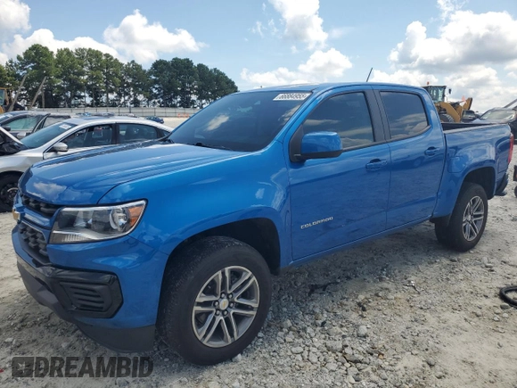 2021 Chevrolet Colorado 2WD Work Truck with VIN 1GCGSBEA1M1253365, listed as a Copart auction lot 66884955 with 85,357 mi miles and Clean title. Bid and sale history available at DreamBid. Image 1.