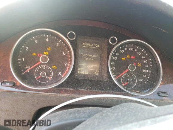 2010 Volkswagen CC with VIN WVWEU7AN9AE564778, listed as a Copart auction lot 43419875 with 166,968 mi miles and Salvage Title. Bid and sale history available at DreamBid. Image 9.
