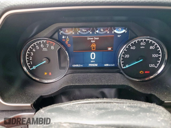 2023 Ford F-150 XL with VIN 1FTEW1C57PFC27842, listed as a Copart auction lot 59906015 with 43,495 mi miles and Salvage title. Bid and sale history available at DreamBid. Image 9.