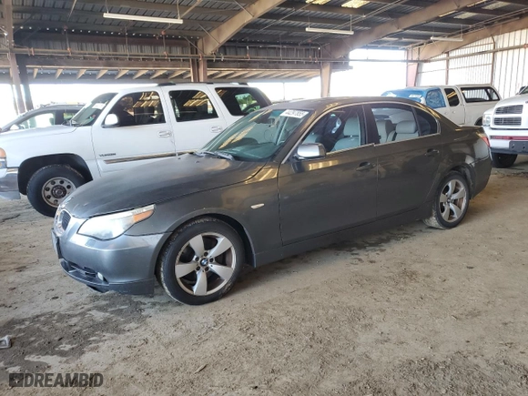 2006 BMW 5 Series 525i with VIN WBANE53556CK80479, listed as a Copart auction lot 44297855 with 168,966 mi miles and Salvage Title. Bid and sale history available at carsss.com. Image 1.