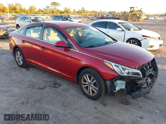 2015 Hyundai Sonata 2.4L SE with VIN 5NPE24AF2FH197761, listed as a IAAI auction lot 41088510 with 102,785 mi miles. Bid and sale history available at carsss.com. Image 1.