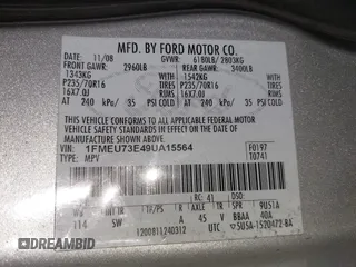 2009 Ford Explorer XLT z VIN 1FMEU73E49UA15564, wystawiony jako IAAI lot #41299587 z przebiegiem 192 956 mil mil oraz . Historia ofert i sprzedaży dostępna na DreamBid. Obrazek 9.
