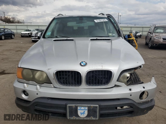 2001 BMW X5 3.0i with VIN WBAFA53561LM75340, listed as a Copart auction lot 51301545 with 0 mi miles and Salvage Title. Bid and sale history available at carsss.com. Image 5.