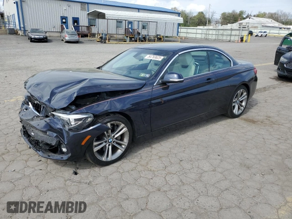 2018 BMW 4 Series 440i z VIN WBA4Z5C57JEE16756, wystawiony jako Copart lot #54753625 z przebiegiem 43 866 mil mil oraz Szkoda całkowita • Salvage title. Historia ofert i sprzedaży dostępna na DreamBid. Obrazek 1.