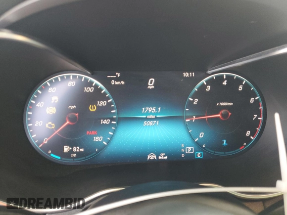 2019 Mercedes-Benz C 300 with VIN 55SWF8DB8KU283303, listed as a Copart auction lot 52826415 with 50,871 mi miles and Salvage Title. Bid and sale history available at DreamBid. Image 9.