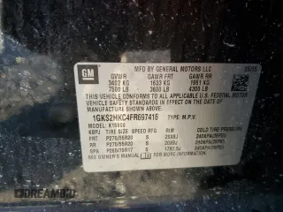 2015 GMC Yukon XL SLT with VIN 1GKS2HKC4FR697416, listed as a Copart auction lot 87887925 with 236,772 mi miles and Salvage Title. Bid and sale history available at carsss.com. Image 13.