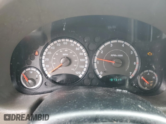 2007 Jeep Liberty Sport with VIN 1J4GL48K07W575218, listed as a Copart auction lot 53886375 with 187,317 mi miles and Salvage Title. Bid and sale history available at DreamBid. Image 9.