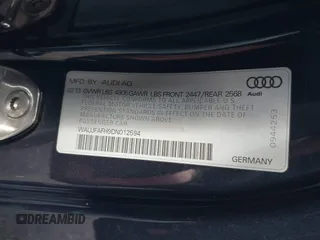 2013 Audi A5 2.0T Premium Plus with VIN WAUJFAFH9DN012594, listed as a IAAI auction lot 41205099 with 149,243 mi miles. Bid and sale history available at carsss.com. Image 9.
