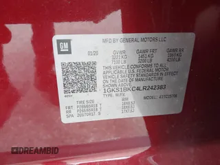 2020 GMC Yukon SLT z VIN 1GKS1BKC4LR242383, wystawiony jako IAAI lot #42104912 z przebiegiem 55 017 mil mil oraz . Historia ofert i sprzedaży dostępna na DreamBid. Obrazek 9.
