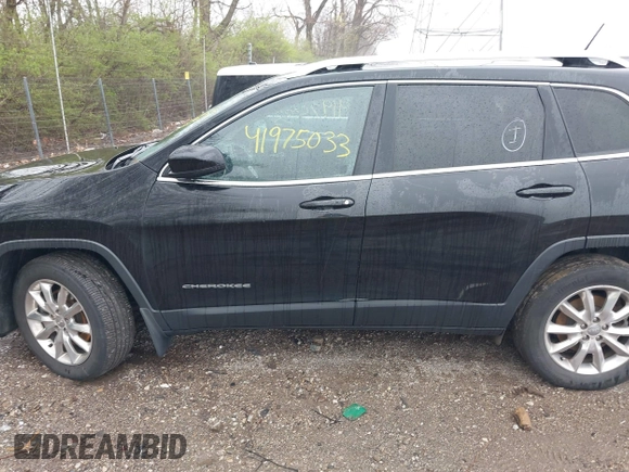 2015 Jeep Cherokee Limited with VIN 1C4PJMDS4FW698875, listed as a IAAI auction lot 41975033 with 163,580 mi miles. Bid and sale history available at carsss.com. Image 14.