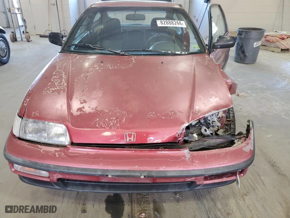 1991 Honda CRX DX with VIN JHMED8455MS015861, listed as a Copart auction lot 82888244 with NaN miles and Salvage Title. Bid and sale history available at carsss.com. Image 13.