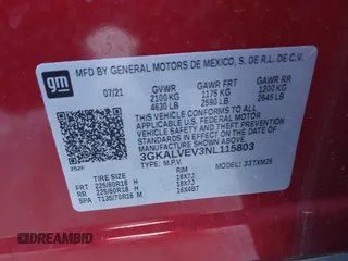 2022 GMC Terrain SLT with VIN 3GKALVEV3NL115803, listed as a IAAI auction lot 41537521 with 45,374 mi miles and . Bid and sale history available at DreamBid. Image 9.