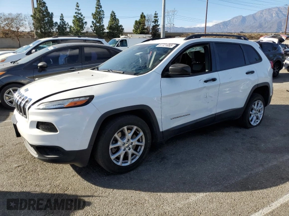 2016 Jeep Cherokee Sport z VIN 1C4PJLAB5GW184503, wystawiony jako Copart lot #87721055 z przebiegiem 107 629 mil mil oraz Szkoda całkowita • Salvage title. Historia ofert i sprzedaży dostępna na DreamBid. Obrazek 1.