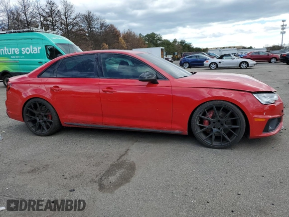 2019 Audi S4 Premium Plus with VIN WAUB4AF45KA116835, listed as a Copart auction lot 49913664 with 51,995 mi miles. Bid and sale history available at carsss.com. Image 4.