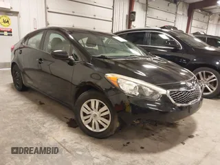 2016 Kia Forte LX with VIN KNAFK4A61G5523911, listed as a IAAI auction lot 41259147 with 114,740 mi miles. Bid and sale history available at carsss.com. Image 1.