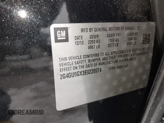 2014 Buick Regal GS with VIN 2G4GU5GX3E9228974, listed as a IAAI auction lot 41690040 with 102,322 mi miles and . Bid and sale history available at DreamBid. Image 9.